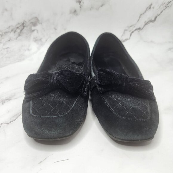 Donald J Pliner Women's 8 Harriet Suede Leather Black Loafers Flats - Picture 3 of 9